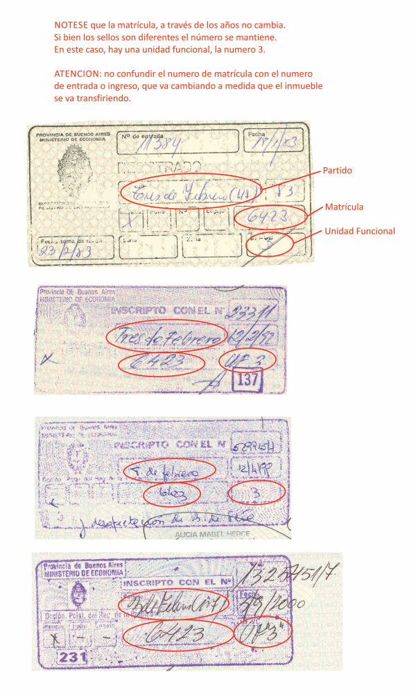 Ejemplo donde encontrar el numero de matricula